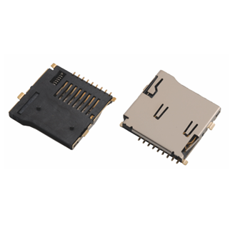 TF 外焊外壳双压片自弹卡座